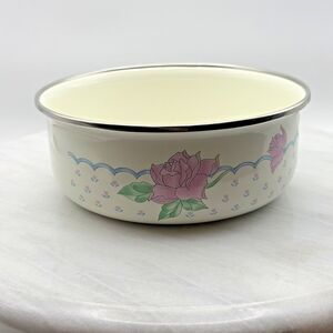 Vintage Tabletops Unlimited Floral Graphic Vitroceramic Bowl Cottagecore 80s